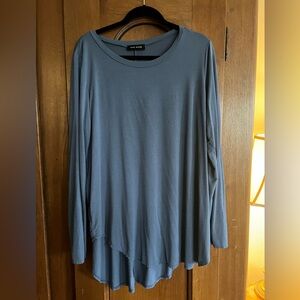 Elegant Slate Blue Long Sleeve Tunic